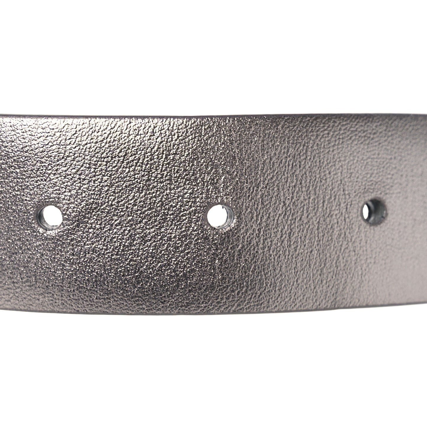 Metallic Calfskin Crystal CC Chain Belt 75 30 Silver