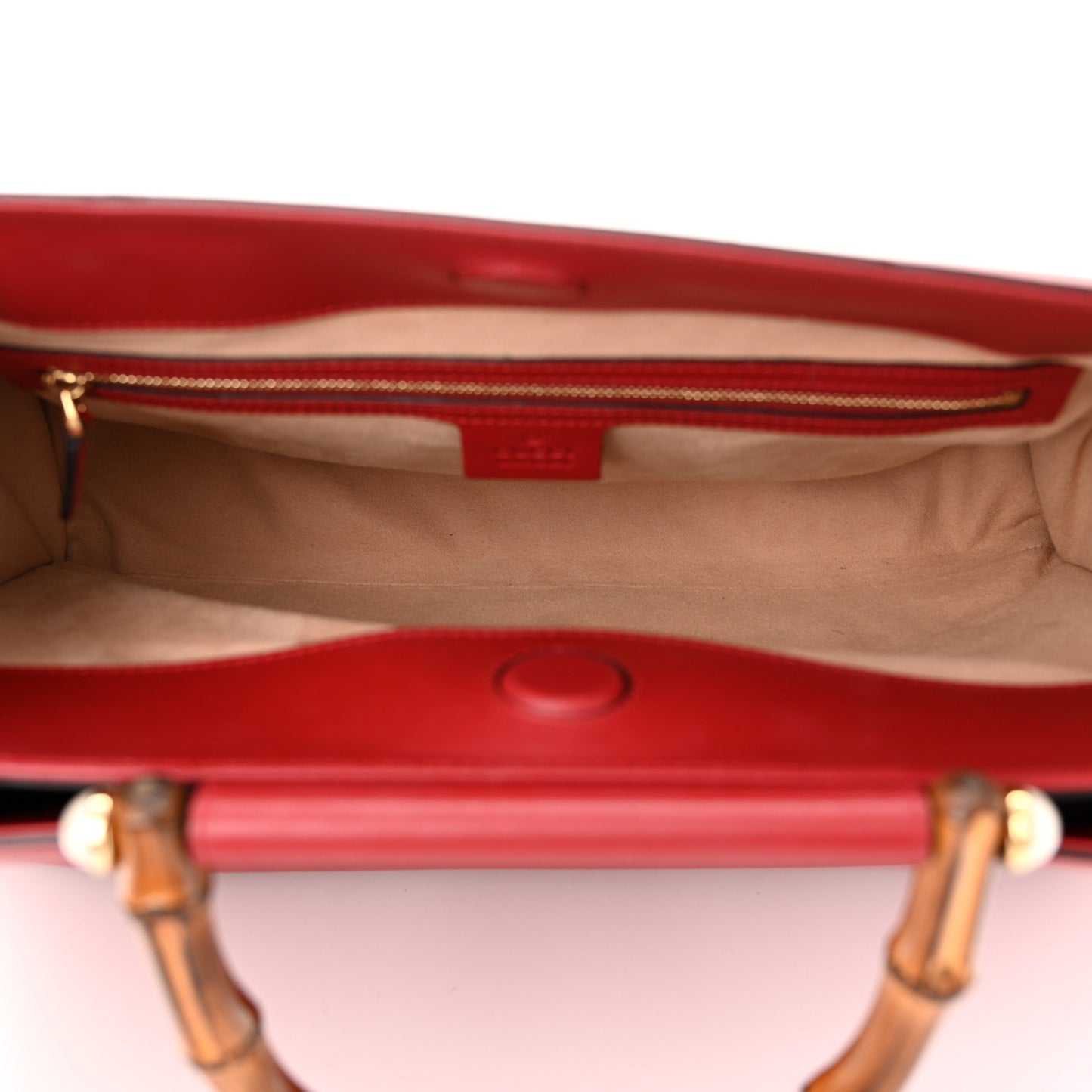 Nappa Bamboo Web Medium Nymphaea Top Handle Bag Hibiscus Red