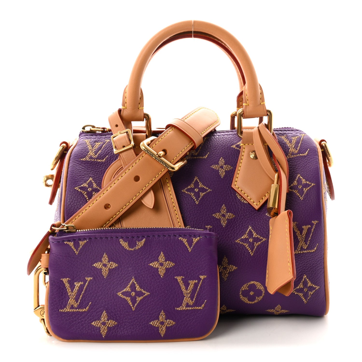 Louis Vuitton Calfskin Monogram Speedy P9 Bandouliere 20  Golden Lotus Purple 3 of 10