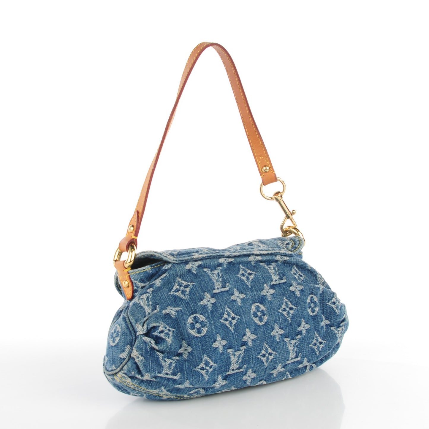 Monogram Denim Mini Pleaty Blue
