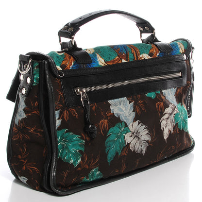 Proenza Schouler Floral Printed Canvas Medium PS1 Satchel Sea Green 4 of 13