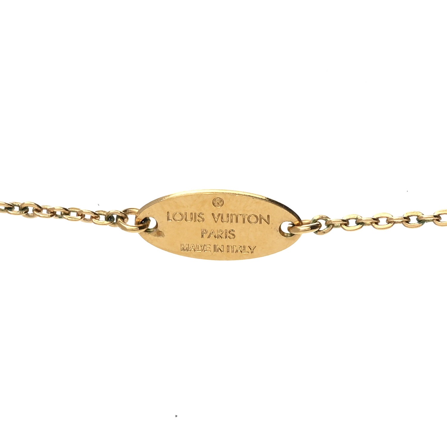 Louis Vuitton Nanogram Name Tag Necklace Gold 5 of 6