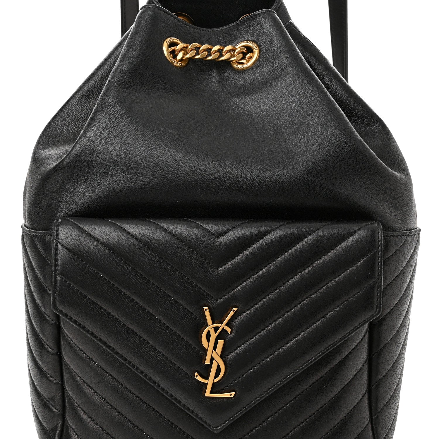 Saint Laurent Lambskin Matelasse Monogram Joe Backpack Black 8 of 10