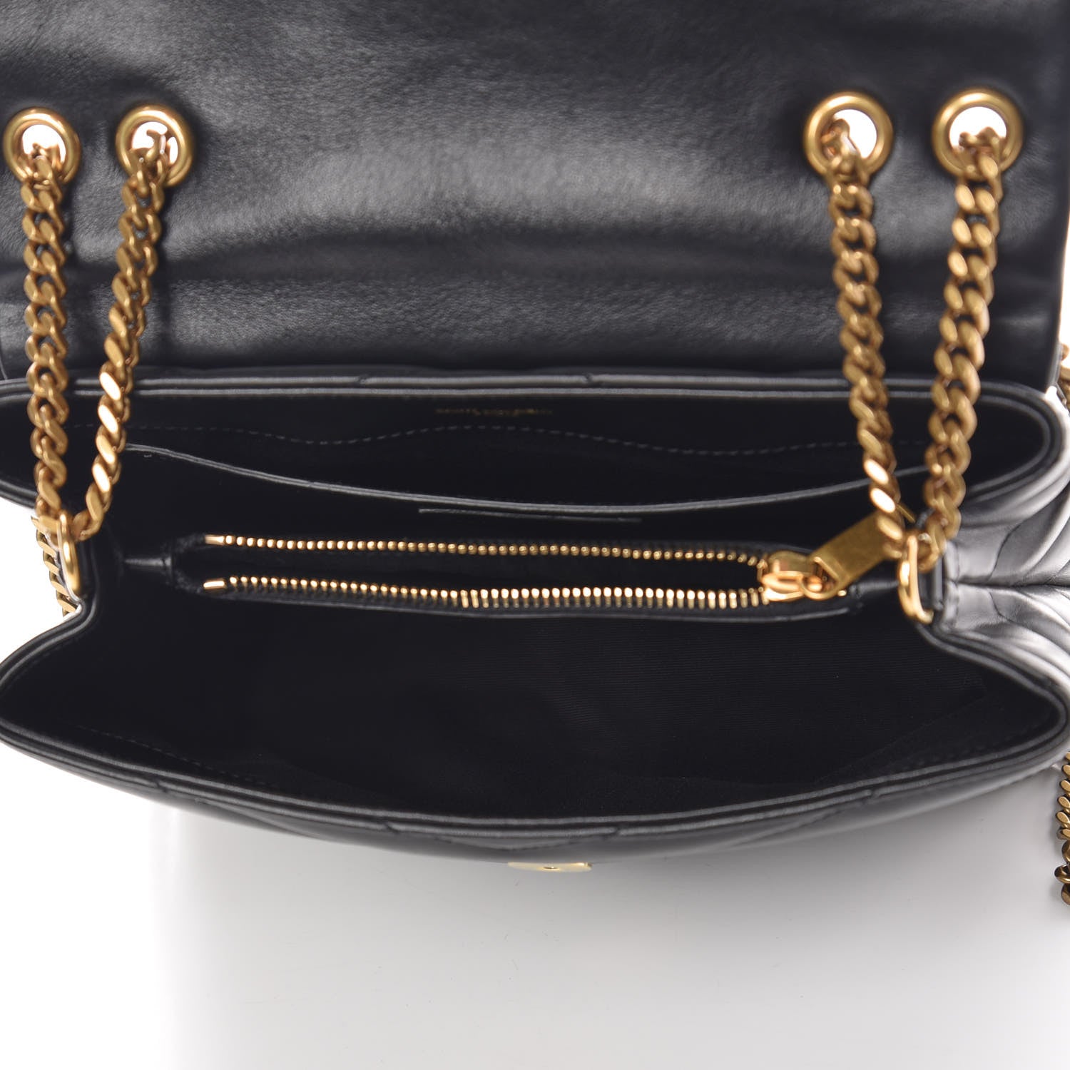 Saint Laurent Calfskin Y Quilted Monogram Small Loulou Chain Satchel Black 5 of 9