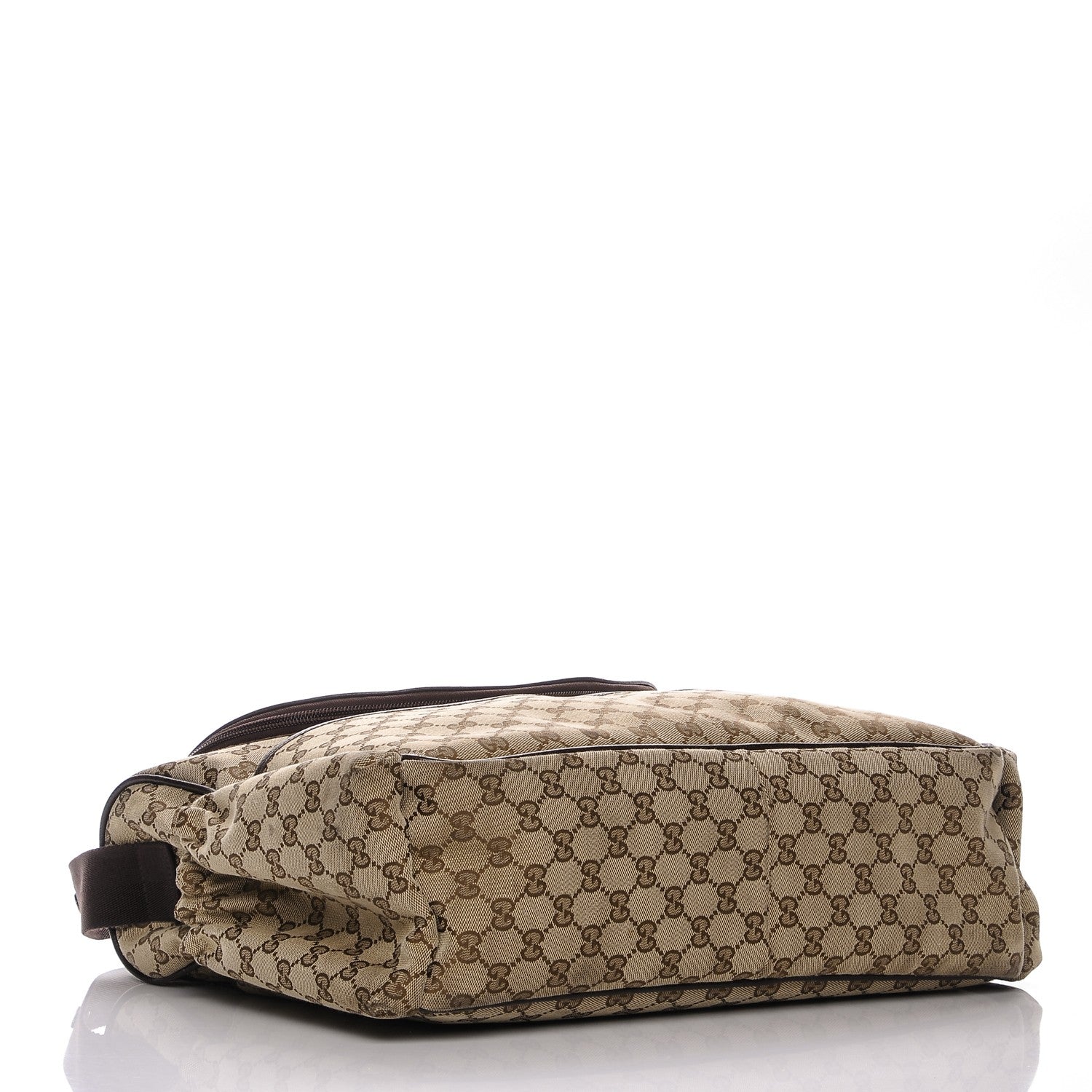 Gucci Monogram Natural Pigskin Large Diaper Bag Beige Ebony Cocoa Dark Chocolate 4 of 12