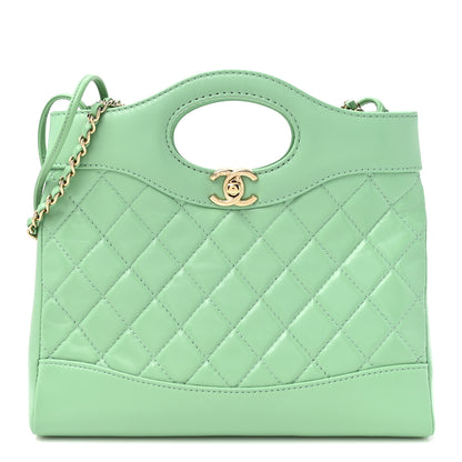 Chanel Shiny Lambskin Quilted Mini 31 Shopping Bag Light Green 1 of 11