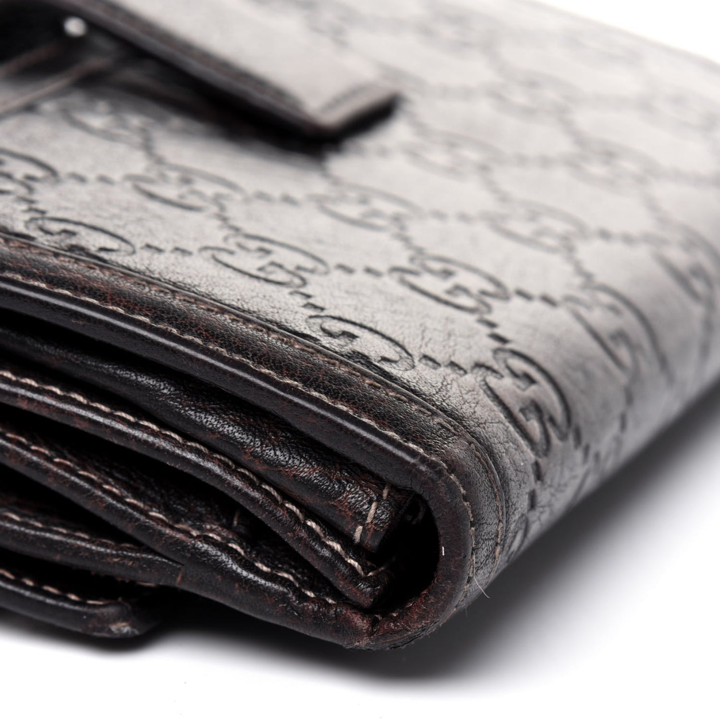 Guccissima Horsebit Continental Wallet Dark Brown