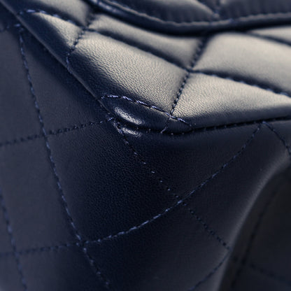Chanel Lambskin Quilted Mini Top Handle Rectangular Flap Navy Blue 12 of 12
