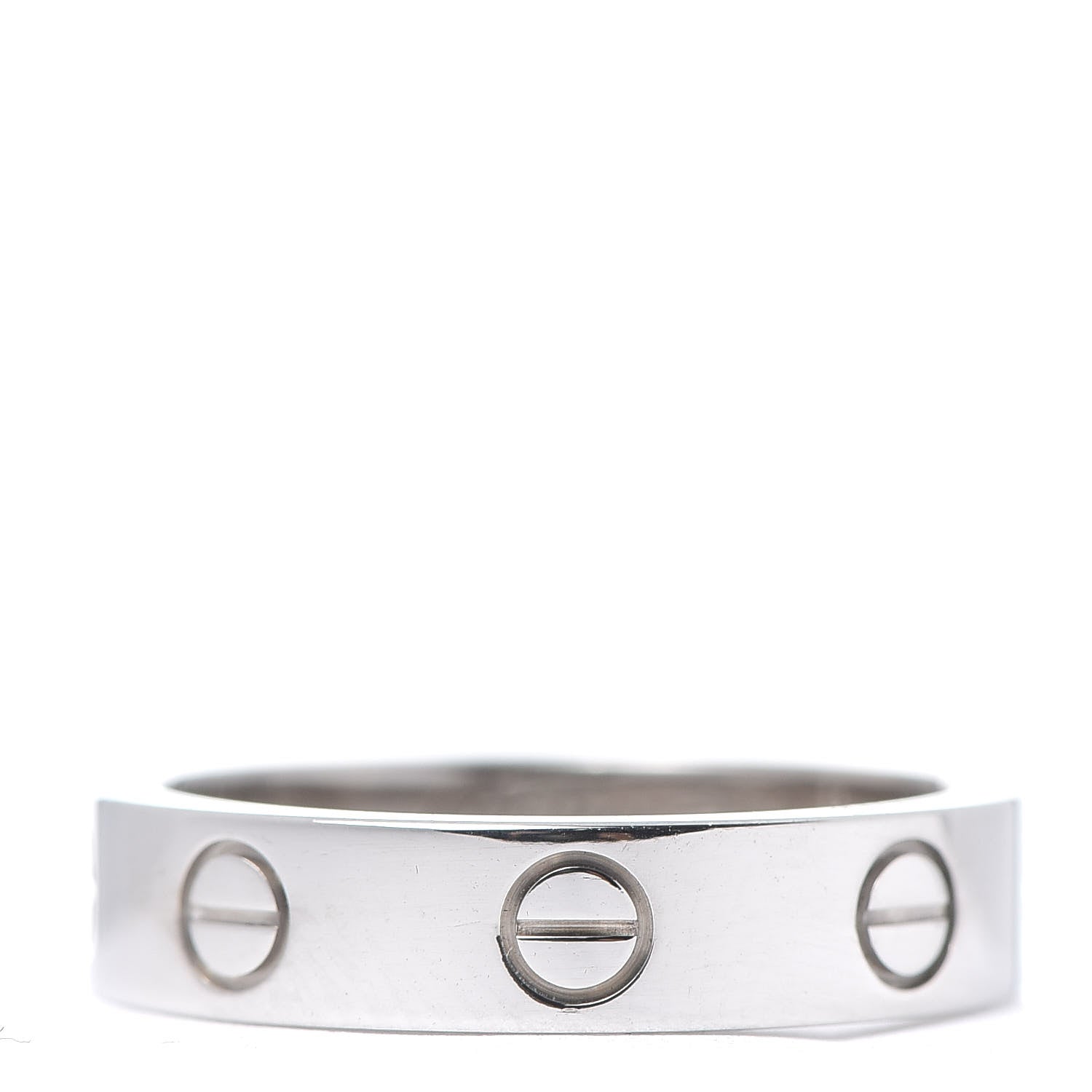 Cartier 18K White Gold Diamond 4mm LOVE Wedding Band Ring 48 4.5 3 of 5
