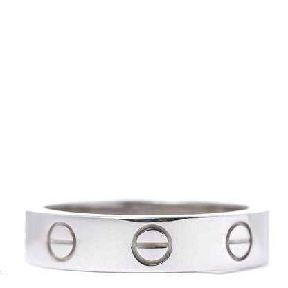 Cartier 18K White Gold Diamond 4mm LOVE Wedding Band Ring 48 4.5 3 of 5