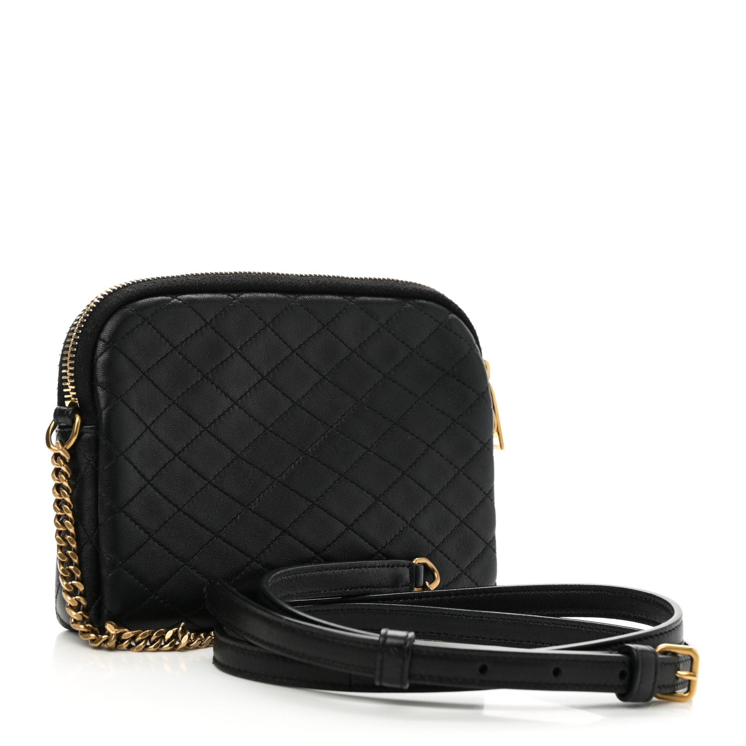 Saint Laurent Lambskin Quilted Gaby Zipped Pouch Black 3 of 10