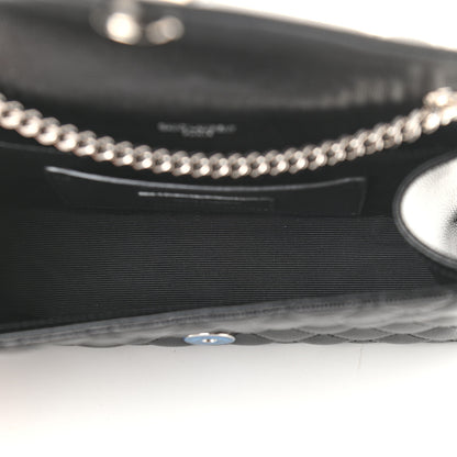 Saint Laurent Grain De Poudre Textured Mixed Matelasse Triquilt Small Monogram Satchel Black 5 of 8