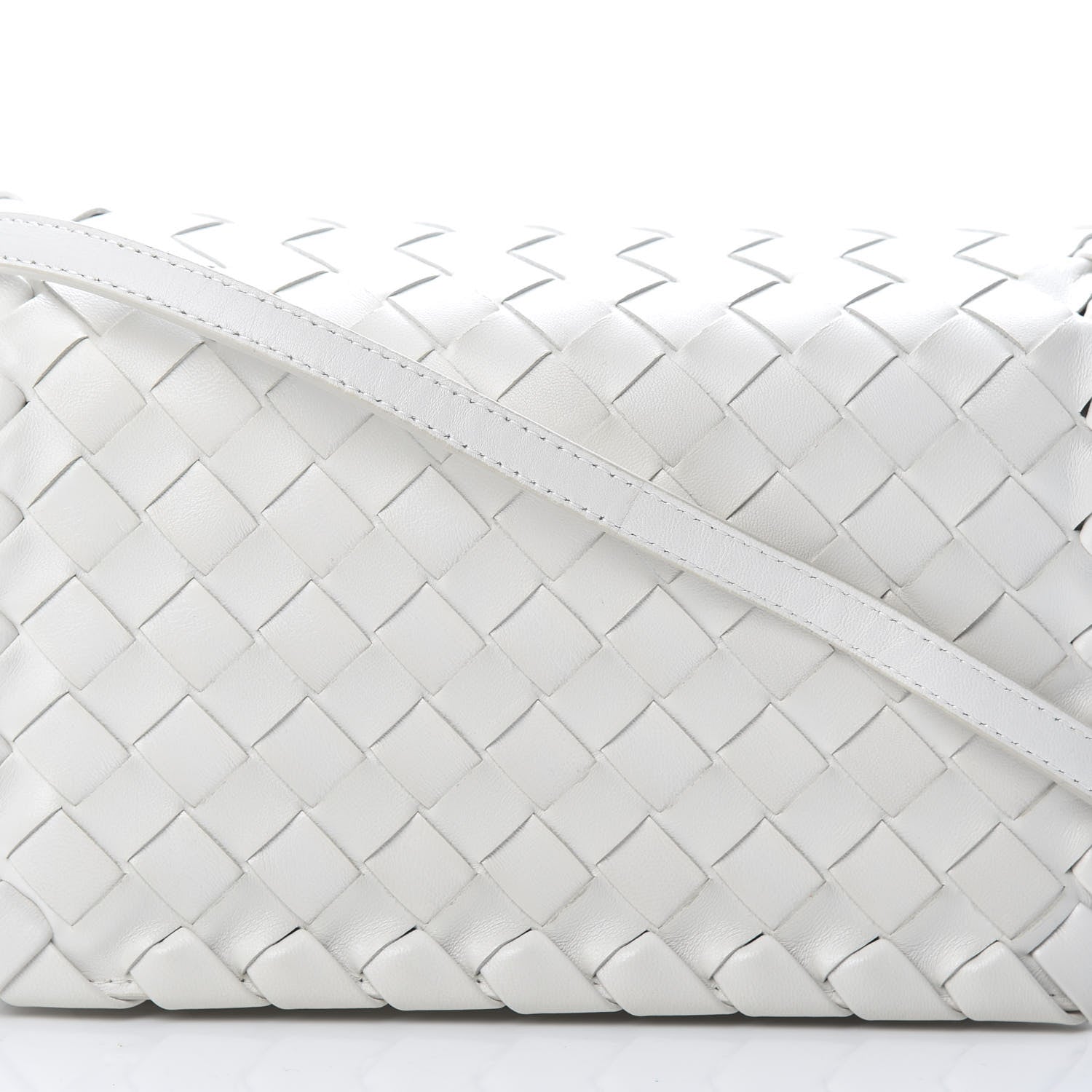 Bottega Veneta Nappa Intrecciato Shoulder Bag White 6 of 7