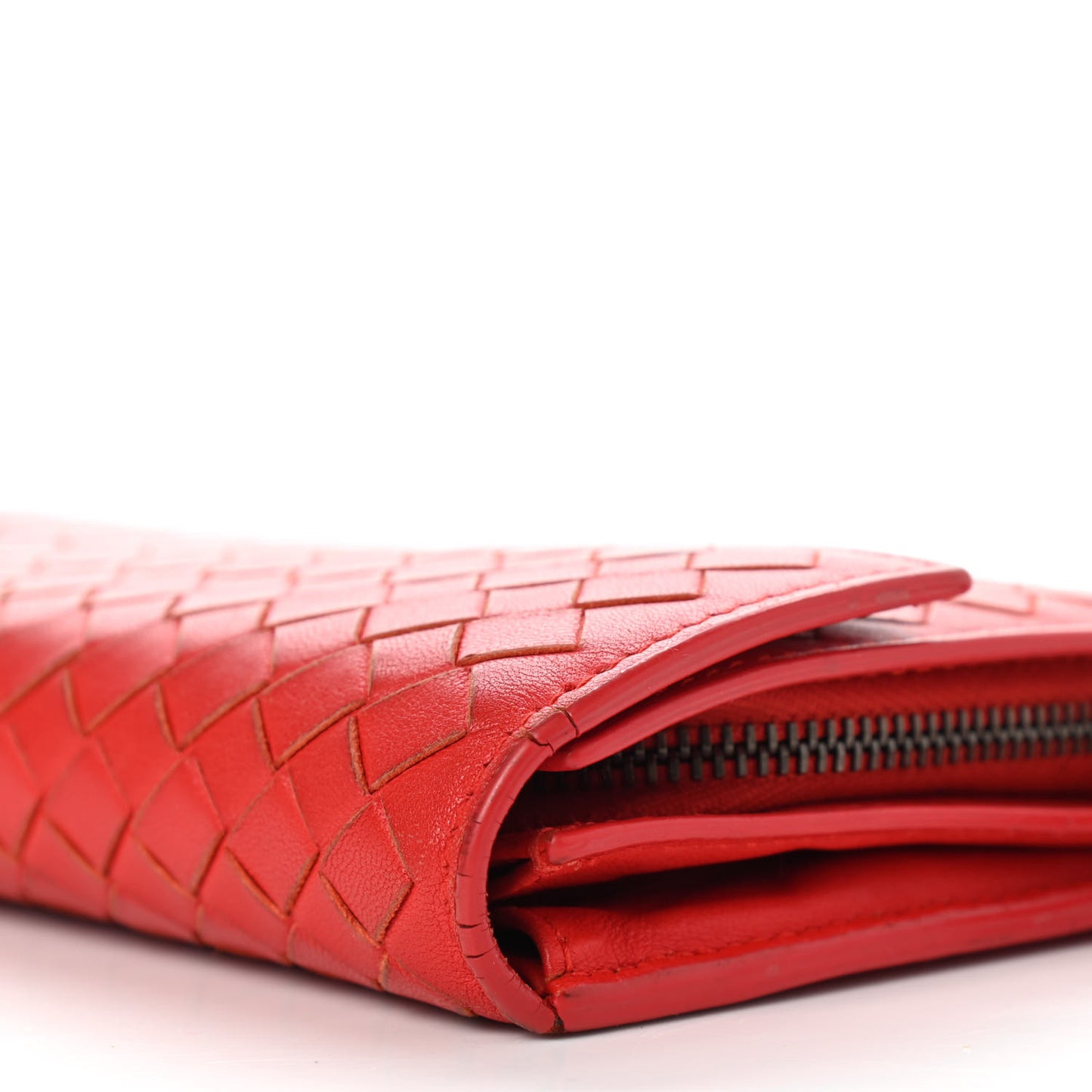 Nappa Intrecciato Continental Wallet Red
