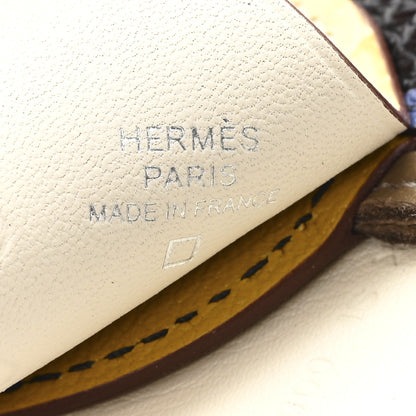 Hermes Epsom Chevre Mysore Swift Alligator Lizard Birdy Bag Charm Jaune Ambre Vanille Gris Fonce Bleu Saphir Bleu Glacier Etoupe 3 of 5