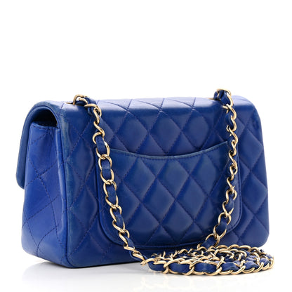 Chanel Lambskin Quilted Mini Rectangular Flap Blue 3 of 22
