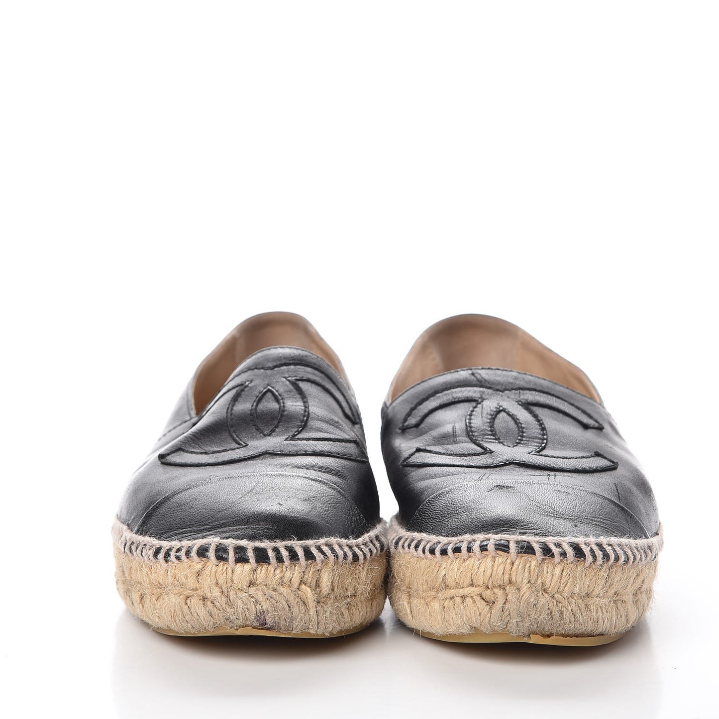 Lambskin CC Espadrilles 38 Black