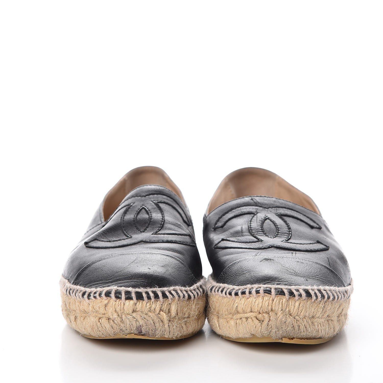 Chanel Lambskin CC Espadrilles 38 Black 2 of 22