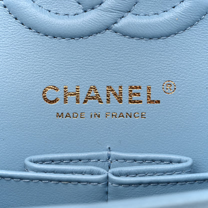 Chanel Caviar Quilted Small Double Flap Light Blue 6 of 10