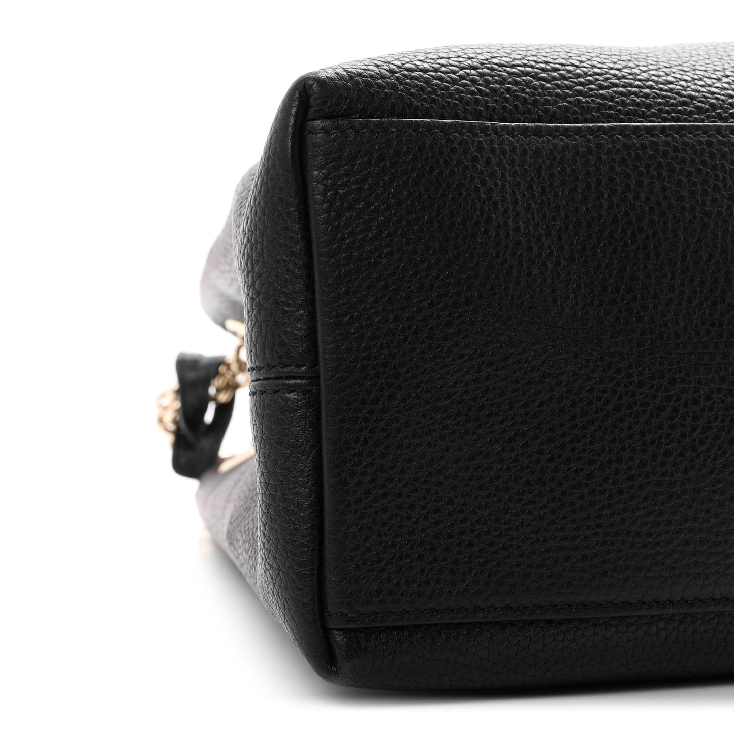 Pebbled Calfskin Medium Soho Chain Shoulder Bag Black