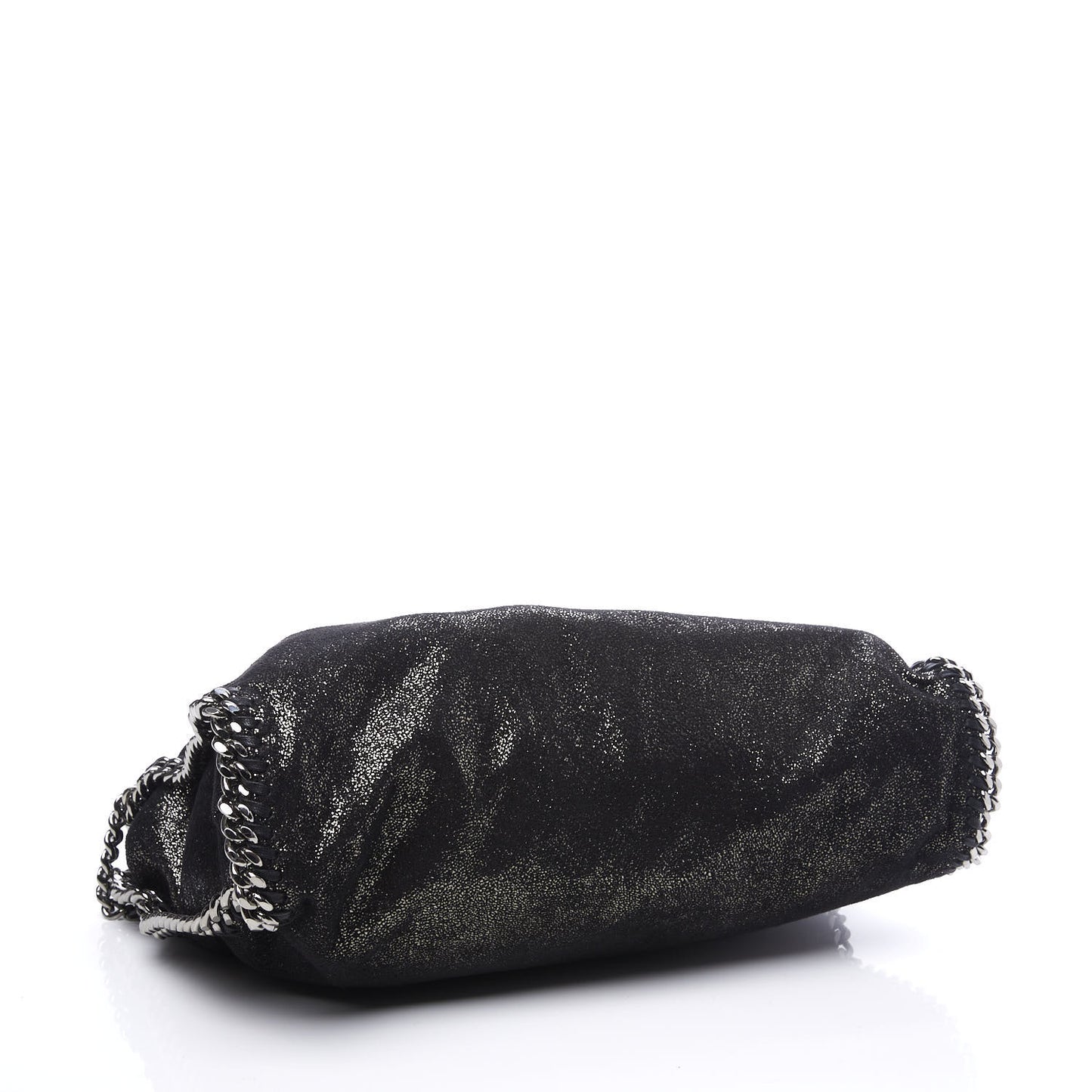 Chamois Shiny Dotted Falabella Fold Over Tote Ruthenium