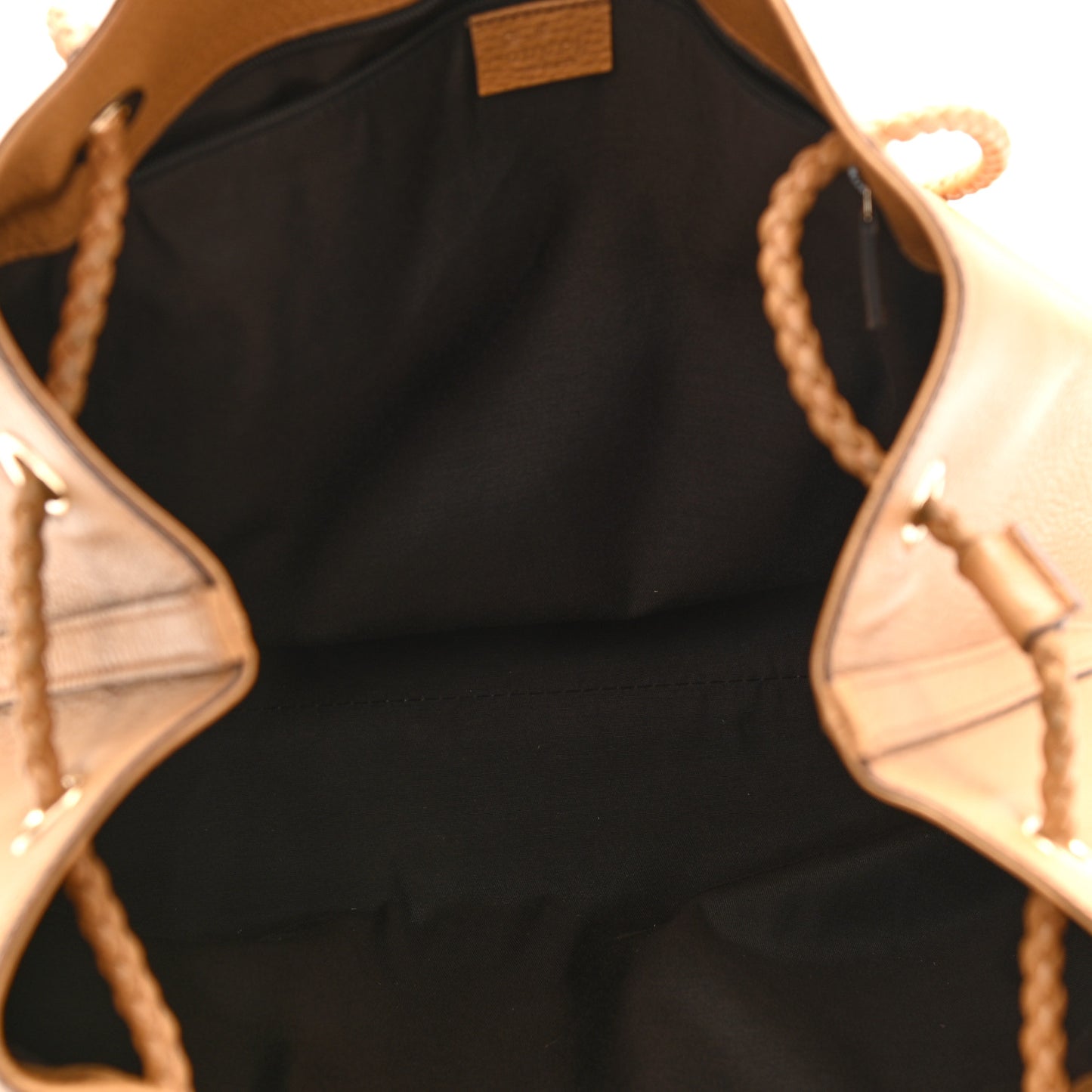 Calfskin Large Gifford Braided Handle Tote Camel