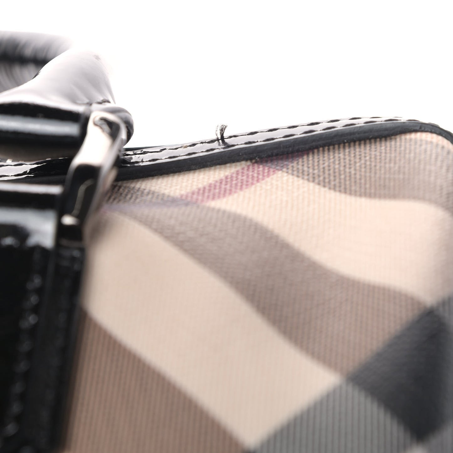 Supernova Check Patent Small Chester Bowling Bag Black