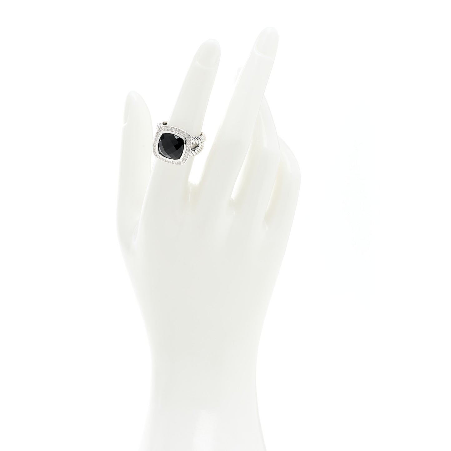 Sterling Silver Diamond Black Onyx 11mm Albion Ring 53 6.25