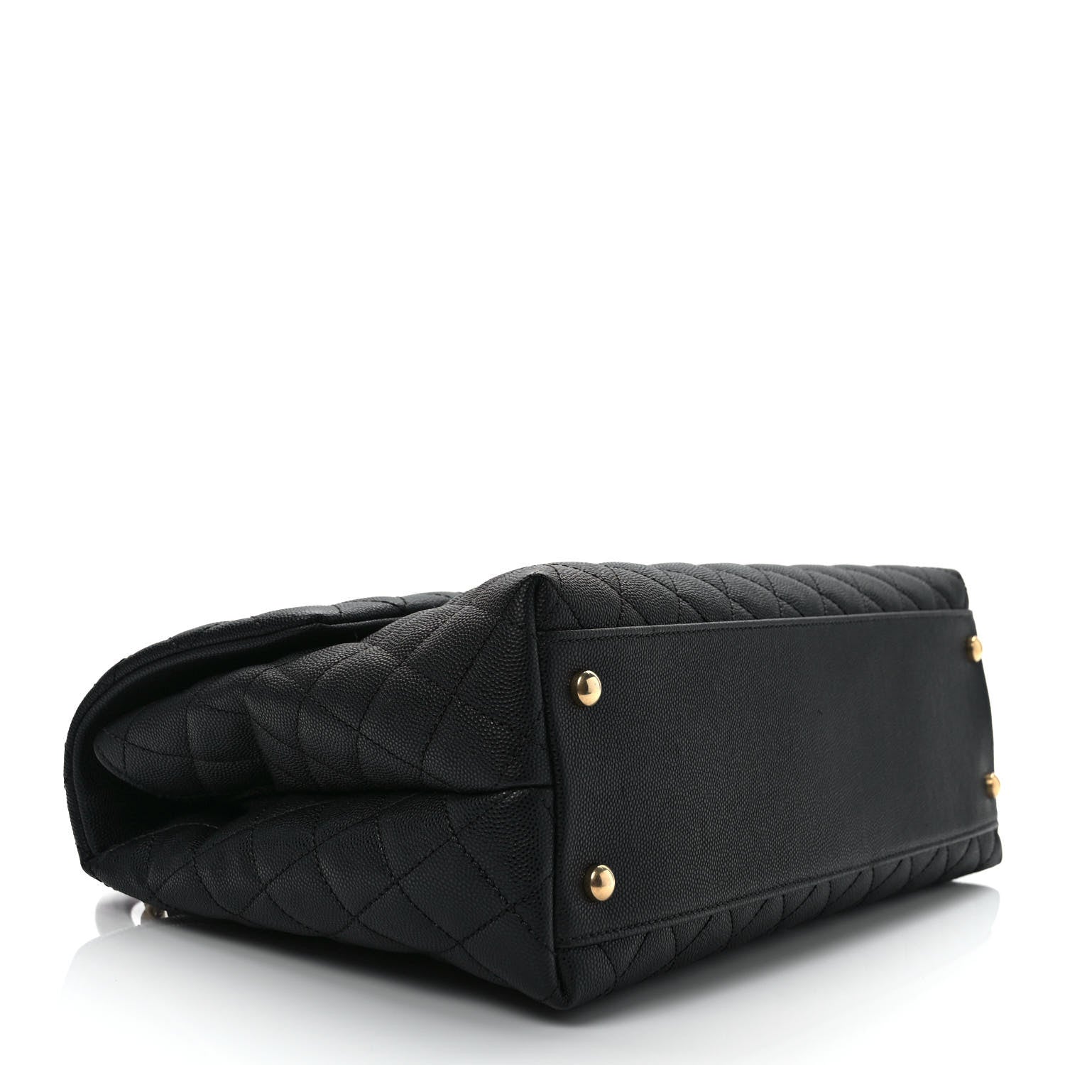 Chanel Caviar Lizard Quilted Medium Coco Handle Flap Black 4 of 8