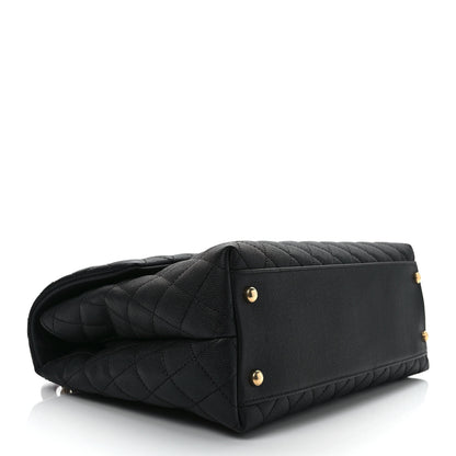 Chanel Caviar Lizard Quilted Medium Coco Handle Flap Black 4 of 8