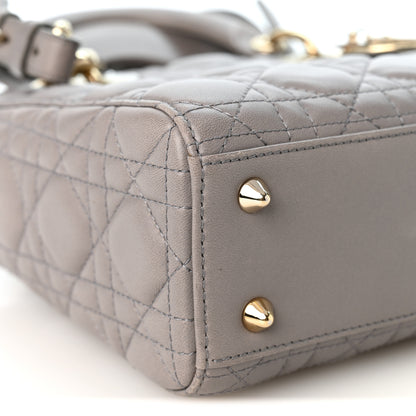 Christian Dior Lambskin Cannage Small My ABCDior Lady Dior Grey 9 of 10