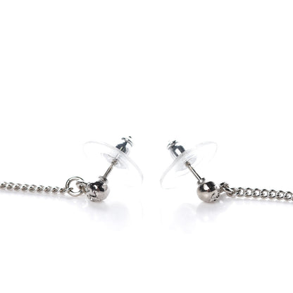 Chanel Baguette Crystal CC Drop Earrings Silver 3 of 5