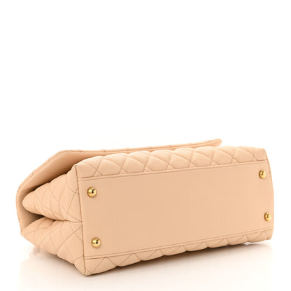 Chanel Caviar Quilted Small Coco Handle Flap Beige 4 of 11