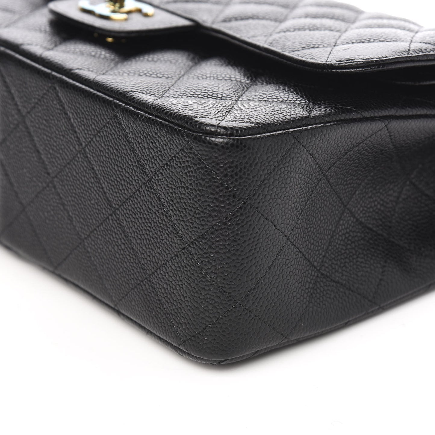 Caviar Quilted Jumbo Double Flap Black