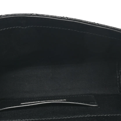 Saint Laurent Grain De Poudre Textured Mixed Matelasse Triquilt Small Monogram Monochrome Satchel Black 5 of 11