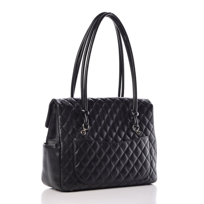 Chanel Calfskin Quilted Large Cambon Flap Black 3 of 13