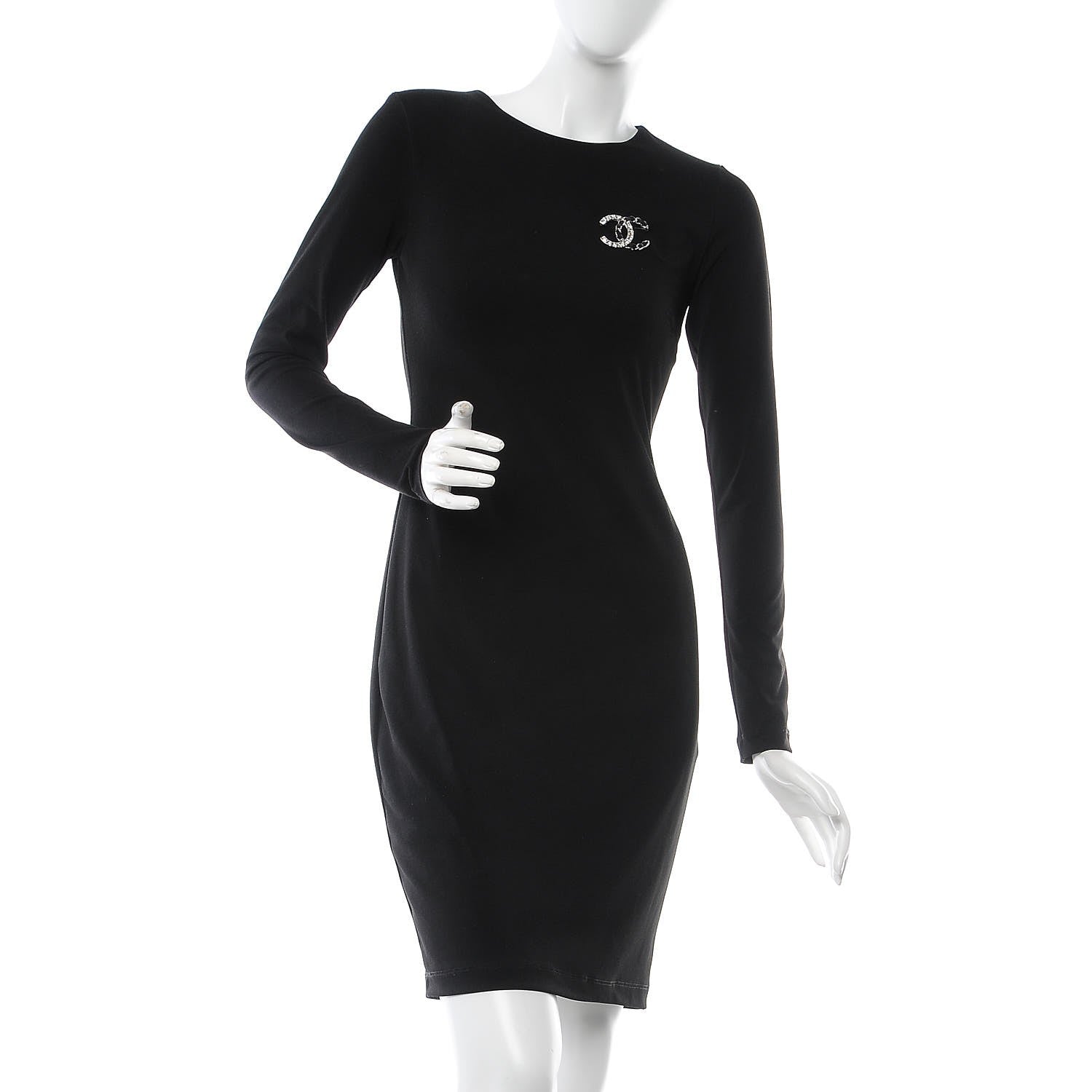 Chanel Lambskin Baguette Crystal CC Brooch Black Silver 2 of 5