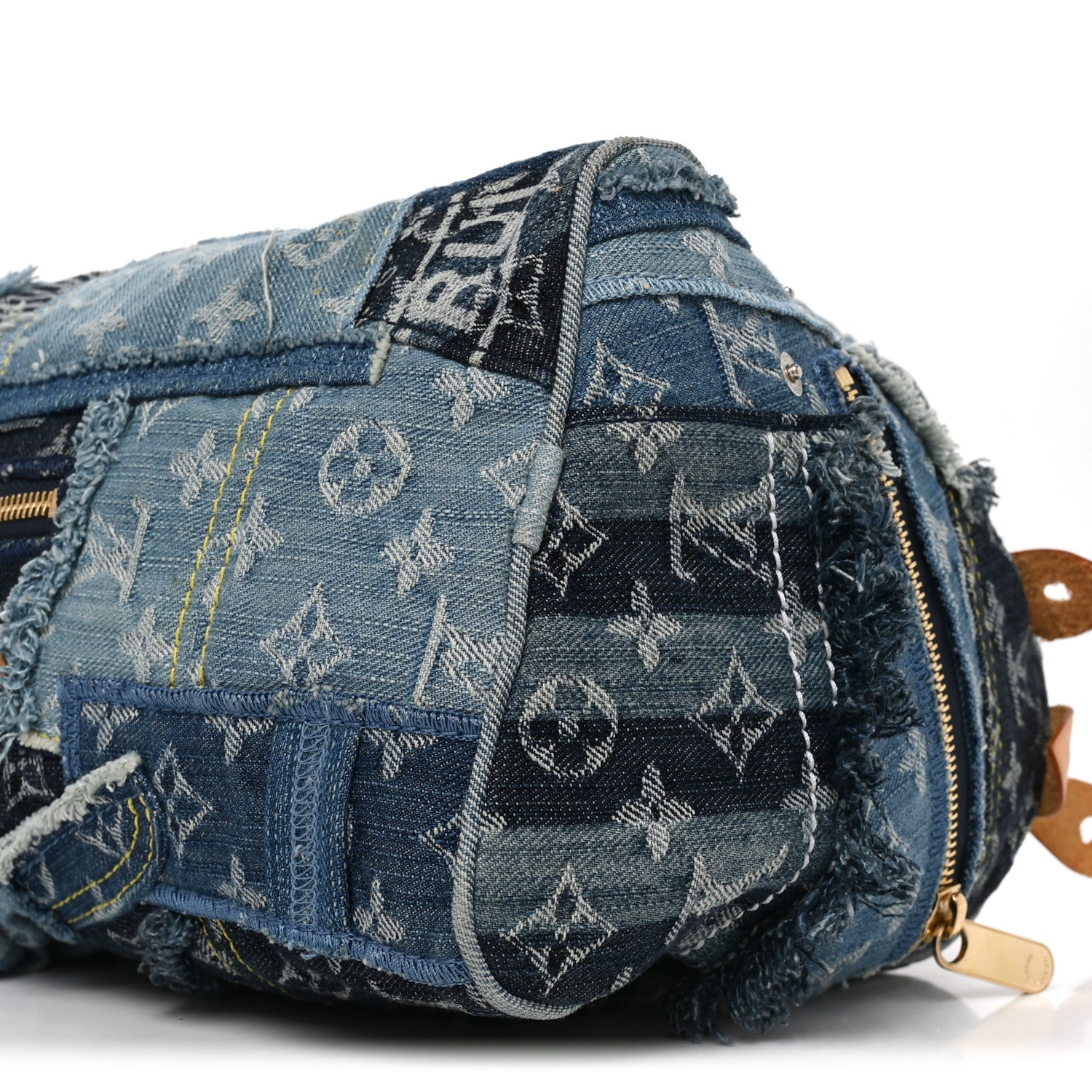 Louis Vuitton Denim Patchwork Speedy 30 Blue 9 of 9