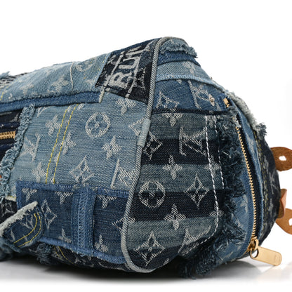 Louis Vuitton Denim Patchwork Speedy 30 Blue 9 of 9