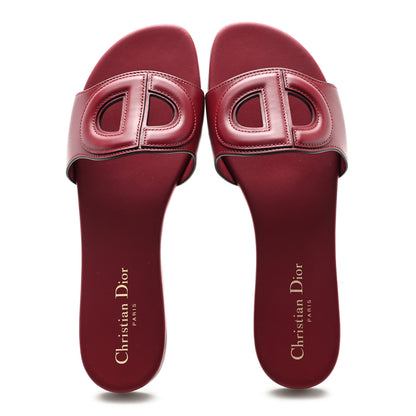 Christian Dior Lambskin Rubber Dioriviera Dioract Slide 35 White 40 Strawberry 2 of 9