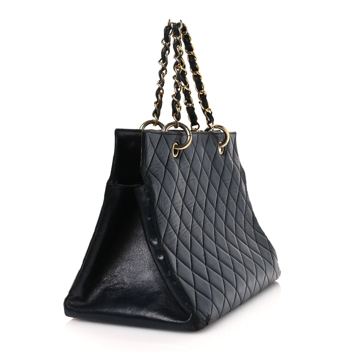 Chanel Lambskin Quilted Grand Shopping Tote GST Black 3 of 13