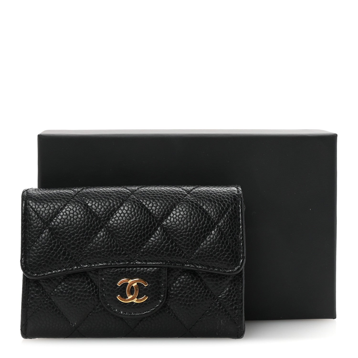 Chanel Caviar Quilted Flap Card Holder Wallet Black 9 of 9