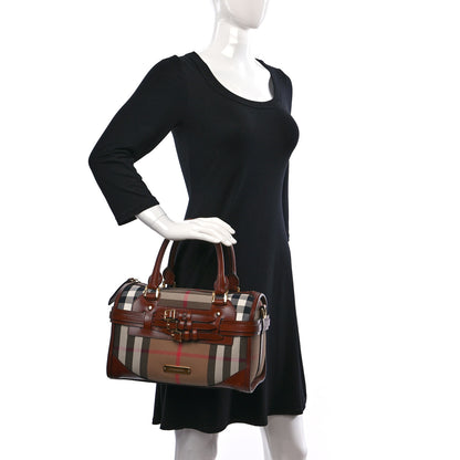 Burberry House Check Bridle Calfskin Medium Alchester Bowling Bag Dark Tan 2 of 9