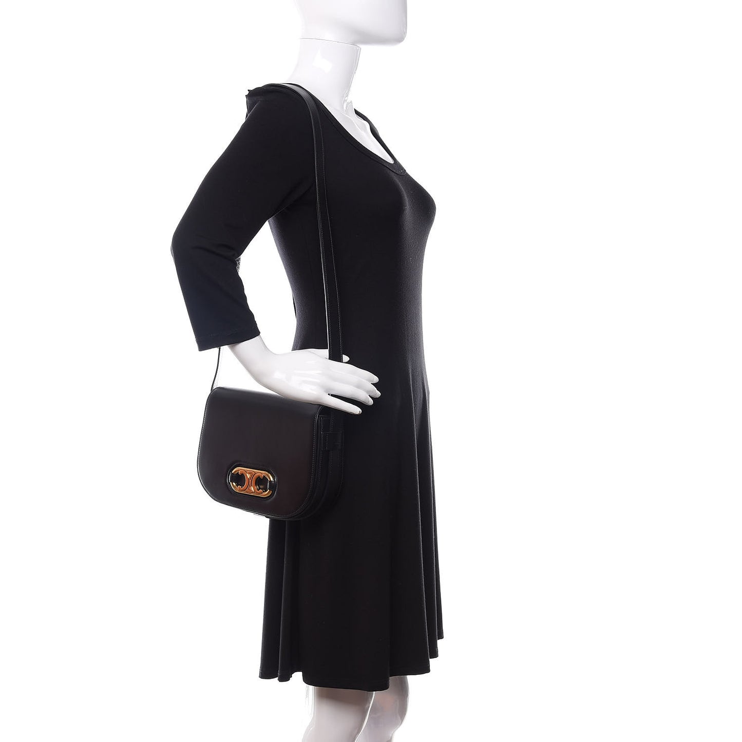 Shiny Calfskin Medium Maillon Triomphe Black