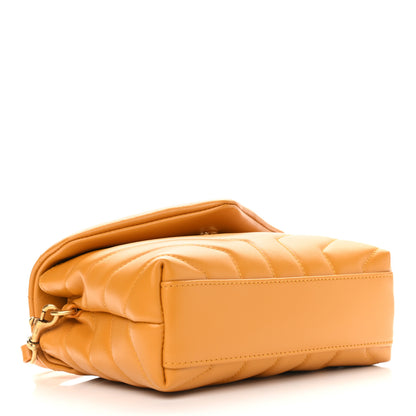 Saint Laurent Calfskin Y Quilted Monogram Toy Loulou Crossbody Bag Cheddar 4 of 9