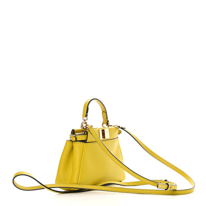 Fendi Shiny Nappa Micro Peekaboo Iconic Satchel Lime 3 of 12