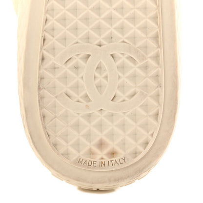 Chanel Calfskin High Top CC Sneakers 38.5 Ivory Black 7 of 9