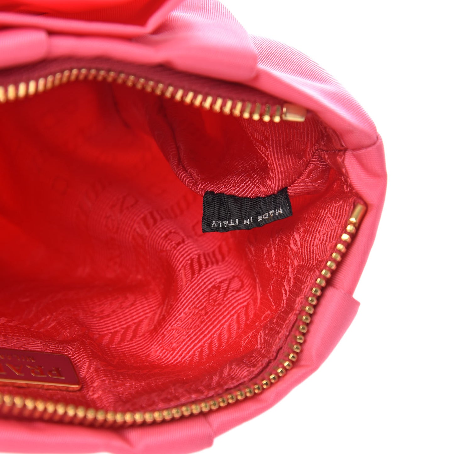 Tessuto Nylon Bow Wristlet Begonia