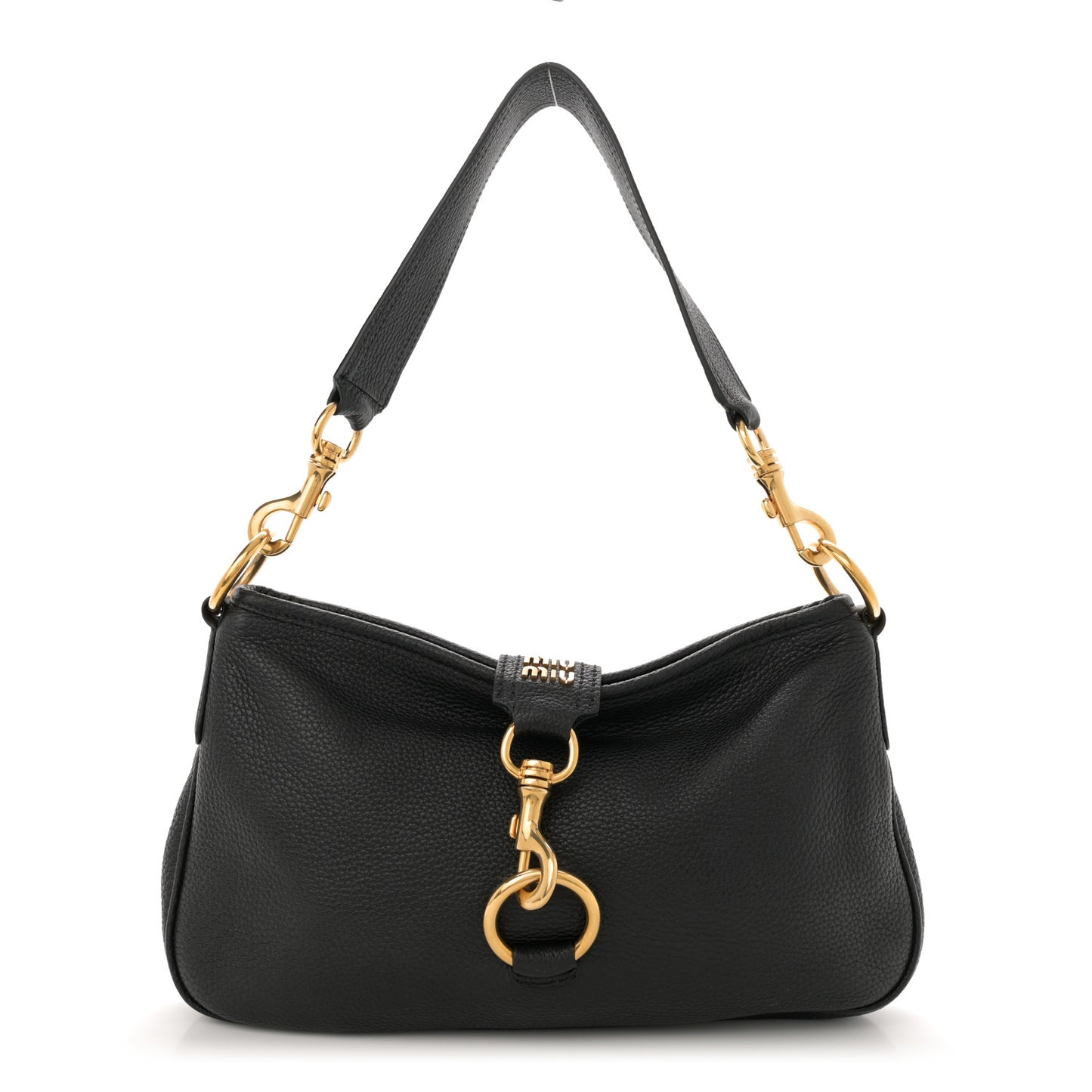 Vitello Daino Shoulder Bag Black