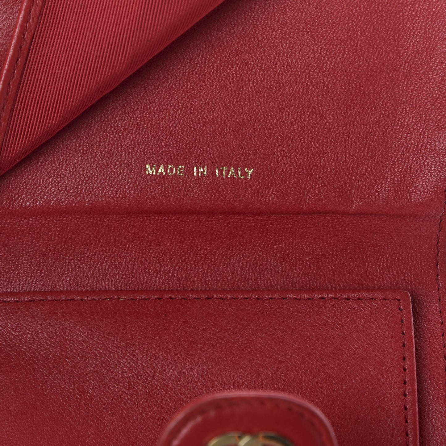 Lambskin Quilted Small Compact Wallet Red